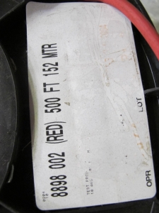 (5 PALLETS) MISC. ELECTRICAL WIRE, AND CABLE! (20+) INDIVIDUAL SPOOLS TO INCLUDE BUT NOT LIMITED TO: (1 SPOOL) CABLE, ELECTRICAL TYPE, 16 AWG SIZE, 600V RATING, COPPER MATERIAL, 3 CONDUCTOR, INSTRUMENTATION KIND. SHIELDED, CROSS-LINKED POLYETHYLENE INSULATED, RED, HYPALON (CSPE) JACKET, FIREWALL III, CABLE CODE J36, (6 SPOOLS) WIRE, ELECTRICAL TYPE, 14 AWG SIZE, 600V 90DEG C OPE RATING, RED COLOR, TEMP RATING, TINNED COPPER MATERIAL, SWITCHBOARD, SIS KIND. INSULATED, WITH HEAT, MOISTURE AND FLAME RESISTANT CROSS LINKED SYNTHETIC POLYMER CONSTRUCTION, ETC.. LOADING & HANDLING FEE $30-4077